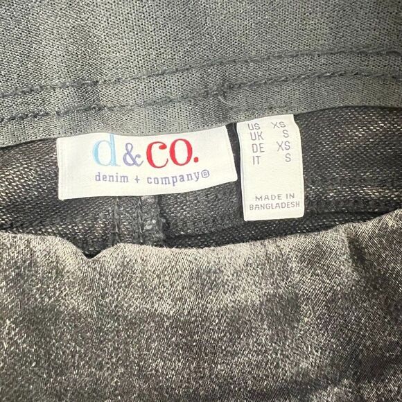 Denim & Co. Pants Jeans ~ sz XS Crop Comfy Knit Acid Wash Black A398803 - Picture 2 of 5